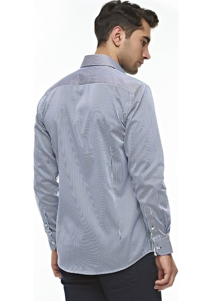 Erkek Pamuklu Çizgili Uzun Kollu Gömlek, OT-C-20134 modelleri