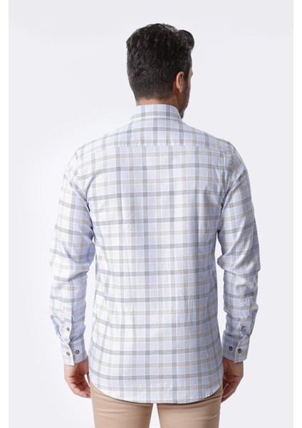 Ekose Kareli Uzun Kollu %100 Pamuklu Regular Gömlek,OT-C-20003 fırsatları