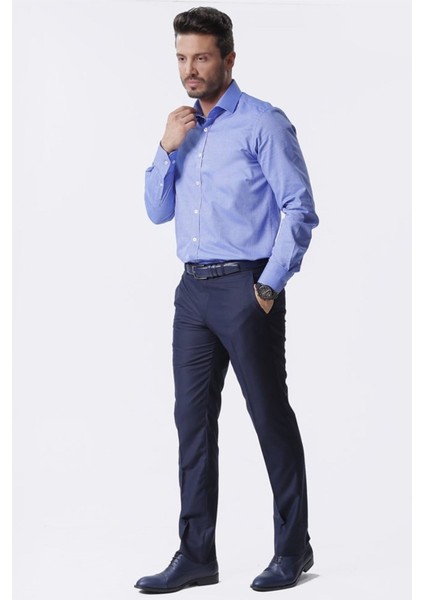 Erkek Saks Armürlü Uzun Kollu %100 Pamuklu Gömlek,OT-C-20042 modelleri