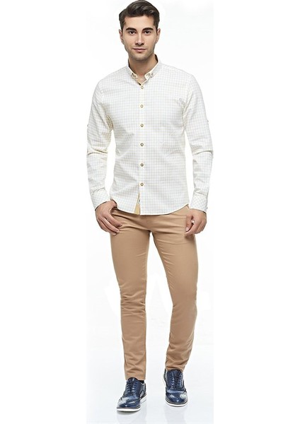 Ekose Kareli Uzun Kollu %100 Pamuklu Slim Fit Gömlek,OT-C-20005 fırsatları