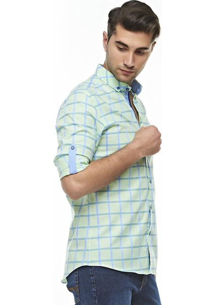 Oxford Ekose Kareli Uzun Kollu Düğmeli Yaka Gömlek, OT-C-20012 fiyatları