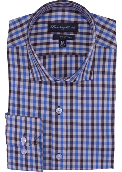 Ekose %100 Pamuklu Uzun Kollu İtalyan Yaka Regular Gömlek,B5-003 modelleri