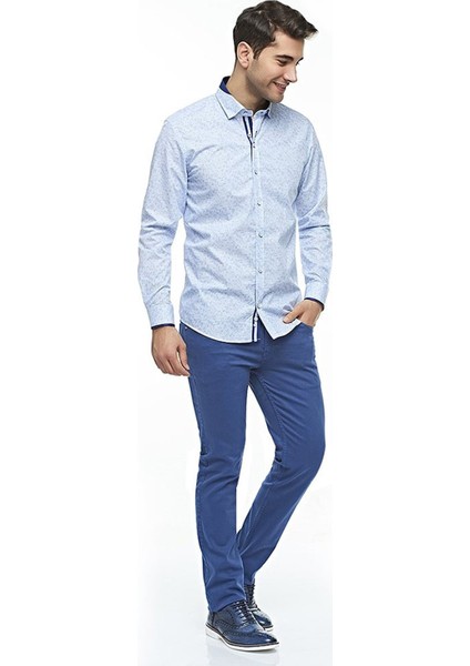 Erkek Desenli Uzun Kollu Pamuklu Regular Fit Gömlek, OT-C-20101