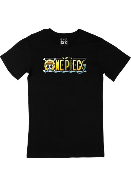 Sarı One Piece Siyah Tişört