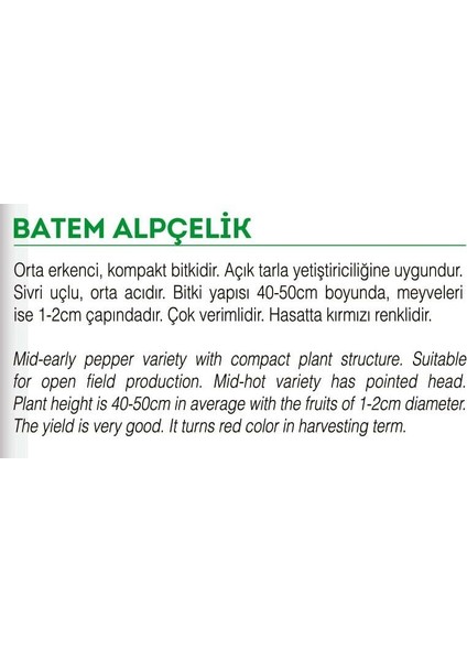 Ata Tohumu Yerli Badem Biberi 1000 Adet Tohum