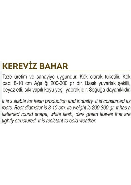 Ata Tohumu Yerli Kereviz Tohumu 2000 Adet Tohum fiyatları