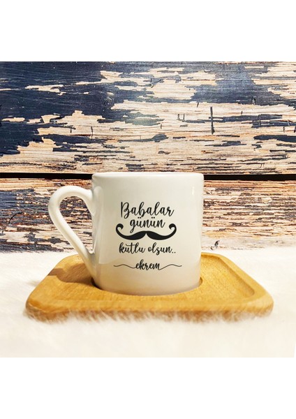 Kişiye Özel Hediye Isimli Babalar Günü Bambu Kahve Fincanı 1434