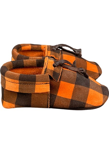 Erkek Çocuk Ekose Taba W333MCSY211006 Deri Makosen modelleri