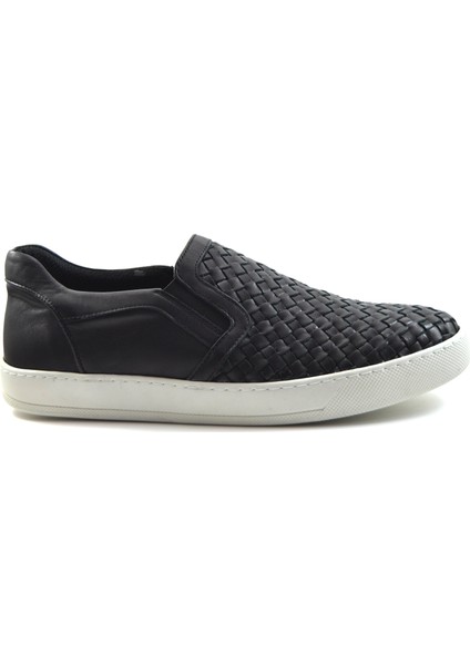 4366 Hakiki Deri Siyah Casual Erkek Ayakkabı