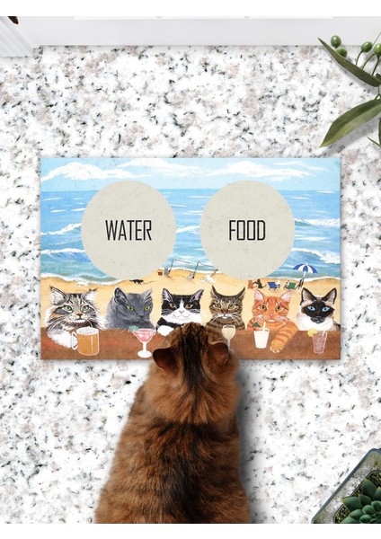 Summer Cats Kedi Köpek Eğitim Mama Paspası ve Beslenme Altlığı