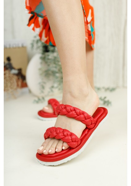 Kırmızı Kadın Terlik 0012801 modelleri