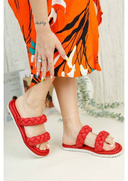 Kırmızı Kadın Terlik 0012801 fırsatları