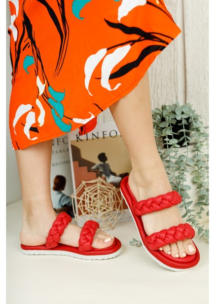 Kırmızı Kadın Terlik 0012801 indirimleri