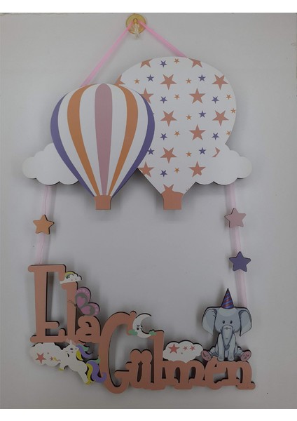 Isme Özel Aydınlatmalı Kapı / Duvar Süsü Unicornlu