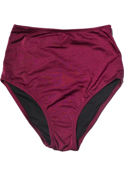 Kadın Yüksek Bel Bordo Bikini Altı