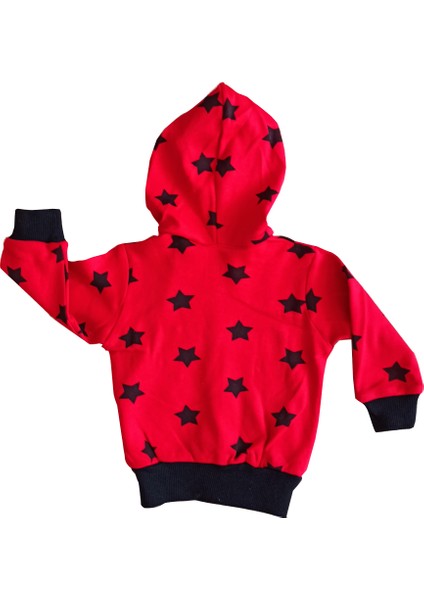 Yıldız Baskılı Kapüşonlu Ceketli Erkek Bebek 3 Parça TAKIM-KIRMIZI-213428 fırsatları