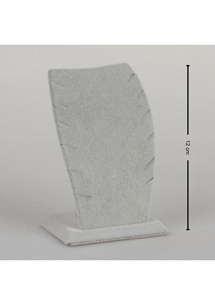 Yeni Yerli Süet Gri 12CM Kolye Sergileme Standı (Aydındecor)