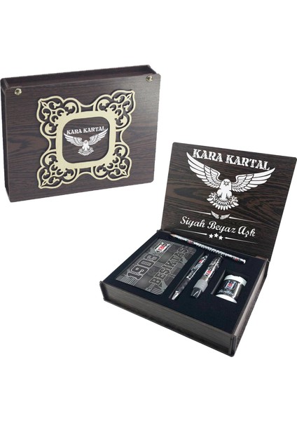 Kalem Defter Vip Set Ahşap Kutulu