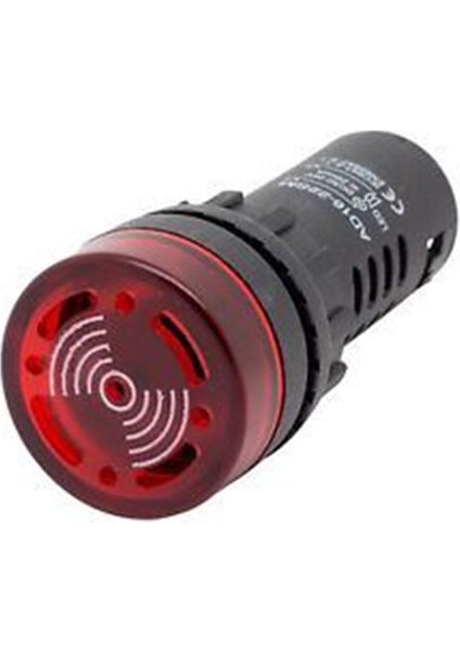 220V 22MM Kırmızı Ledli Buzzer
