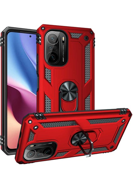 Xiaomi Redmi K40 Kılıf Yüzüklü Zırh Tank Vega