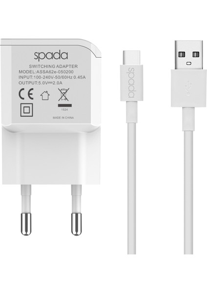 SPD1513EU 2000 Mah Type C Kablolu Ev Şarjı