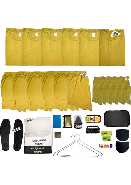 6'lı Ekonomik Asker Seti: Asker Fanilası Çorap Boxer - Asker Malzemeleri