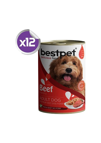 Sığır Etli Konserve Yetişkin Köpek Maması 12 x 400 gr