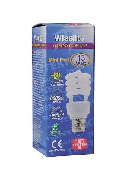 13W Tasarruflu Ampul Gün Işığı E27 Duy