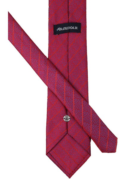 Kırmızı Çizgi Desen Mendilli Klasik Kravat KK9936 fiyatları