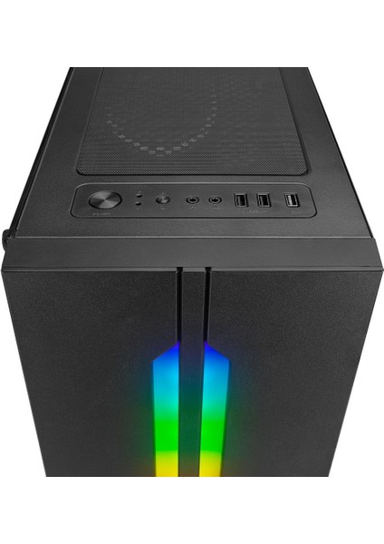 Spectra Tempered Glass 600W 80PLUS Rainbow Fan ve Ledli 1*usb 3.0 + 2* USB 2.0 Gaming Kasa