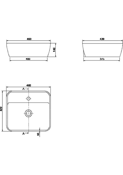 Seramik Cerastyle One 46X42CM Tezgah Üstü Çanak Lavabo fırsatları