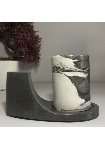 Wavy Beton Ikili Diş Fırçalık Antrasit