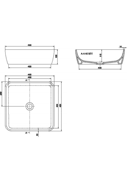 Seramik Cerastyle One 46X46CM Tezgah Üstü Çanak Lavabo fırsatları