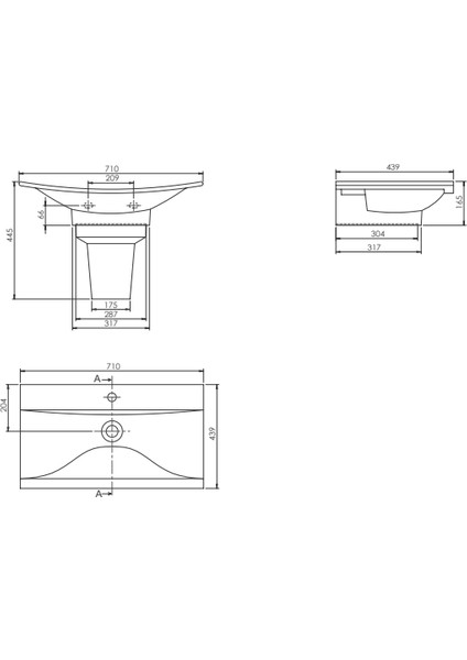 Seramik Cerastyle Bella 70CM Tezgah Üstü Çanak Lavabo fırsatları