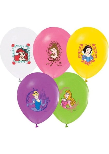 Prenses Temalı Latex Balon - 12 Adet