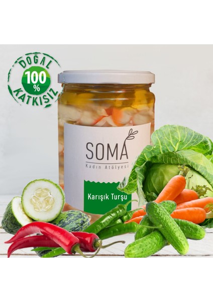 Karışık Turşu Katkısız Ev Yapımı 650 gr Mevsim Sebzeleriyle modelleri