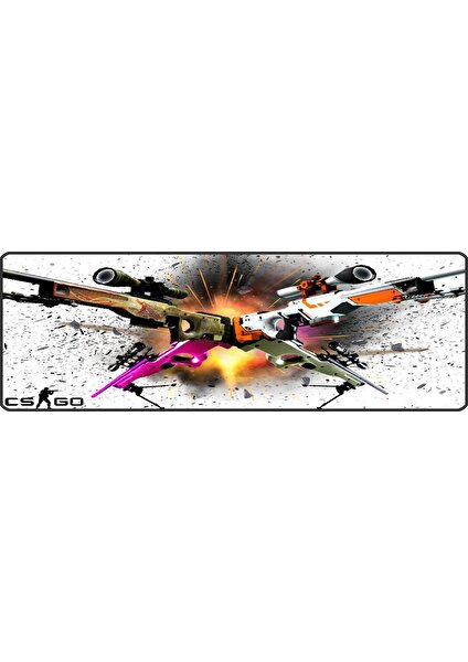 SGE TEKNOLOJİ Cs Go -2- 70X30 cm Speed Kaymaz Taban Dikişli Oyuncu Mouse Pad