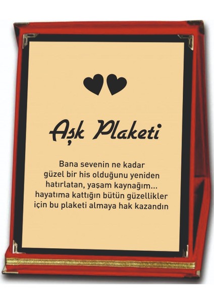 Orta Boy Sevgili Aşk Plaketi