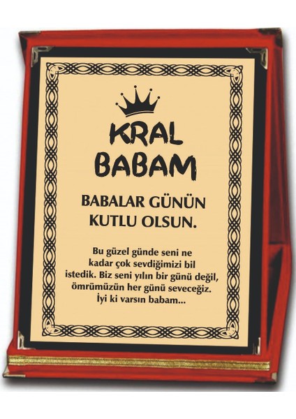 Orta Boy Babalar Gününe Özel Plaket