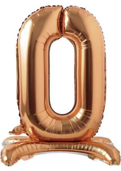 Ayakta Durabilen Bronze 0 Rakam Folyo Balon