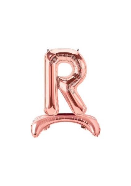Ayakta Durabilen Rose Gold R Harf Folyo Balon