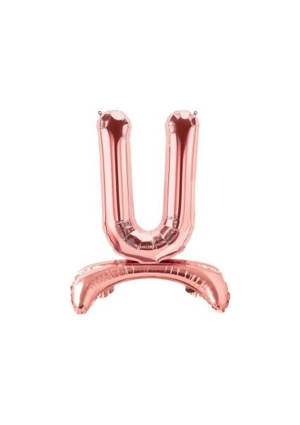 Ayakta Durabilen Rose Gold U Harf Folyo Balon
