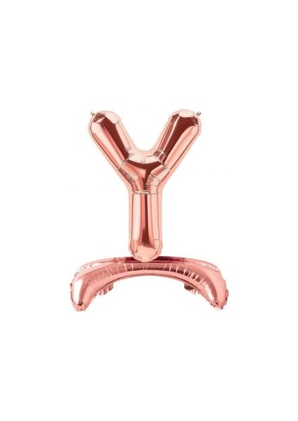 Ayakta Durabilen Rose Gold Y Harf Folyo Balon