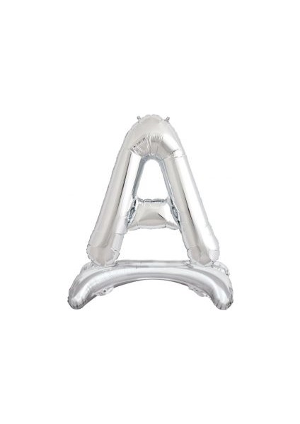Ayakta Durabilen Gümüş A Harf Folyo Balon