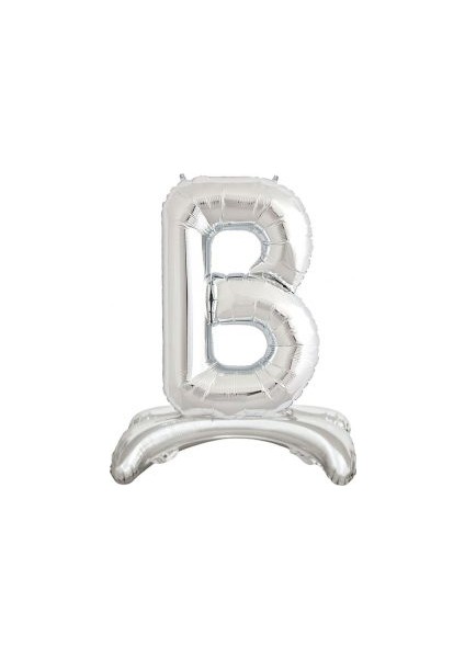 Ayakta Durabilen Gümüş B Harf Folyo Balon