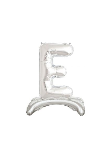 Ayakta Durabilen Gümüş E Harf Folyo Balon