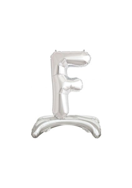 Ayakta Durabilen Gümüş F Harf Folyo Balon