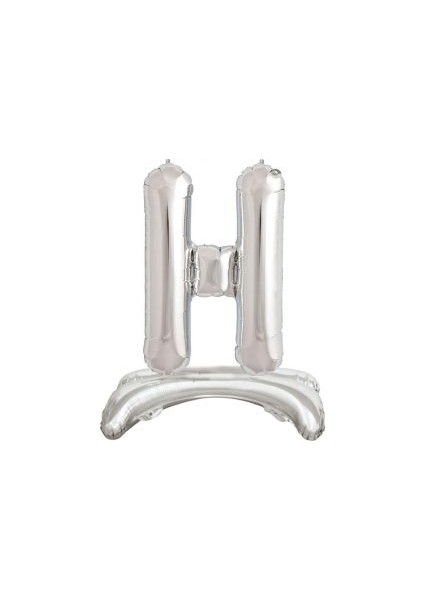 Ayakta Durabilen Gümüş H Harf Folyo Balon