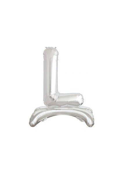Ayakta Durabilen Gümüş L Harf Folyo Balon