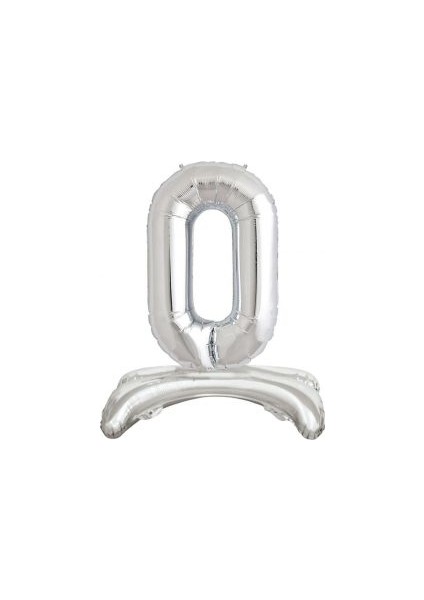 Ayakta Durabilen Gümüş O Harf Folyo Balon